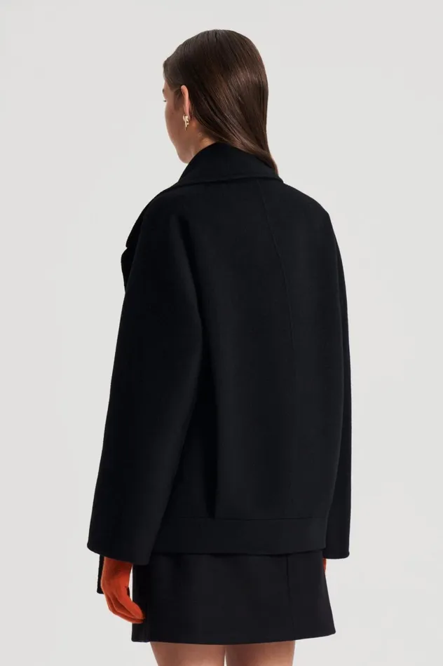Coats Women Scanlan Theodore COCOON SLEEVE COAT Black Coats Women Scanlan Theodore COCOON SLEEVE COAT Black