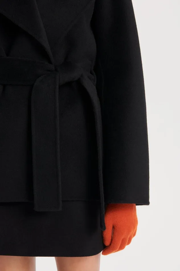 Coats Women Scanlan Theodore COCOON SLEEVE COAT Black Coats Women Scanlan Theodore COCOON SLEEVE COAT Black