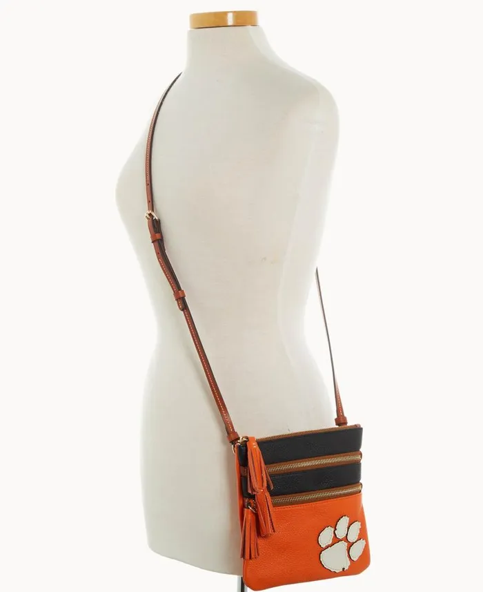 Collegiate Clemson Triple Zip Crossbody Clemson Woman Dooney and Bourke Crossbodies Collegiate Clemson Triple Zip Crossbody Clemson Woman Dooney and Bourke Crossbodies