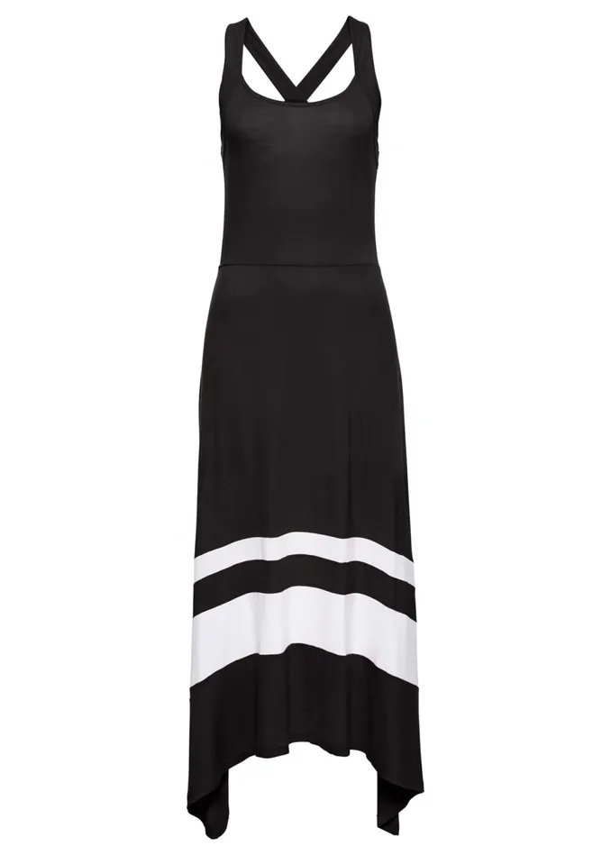 COLOR BLOCK MAXI DRESS Black and White Women VENUS Casual Dresses