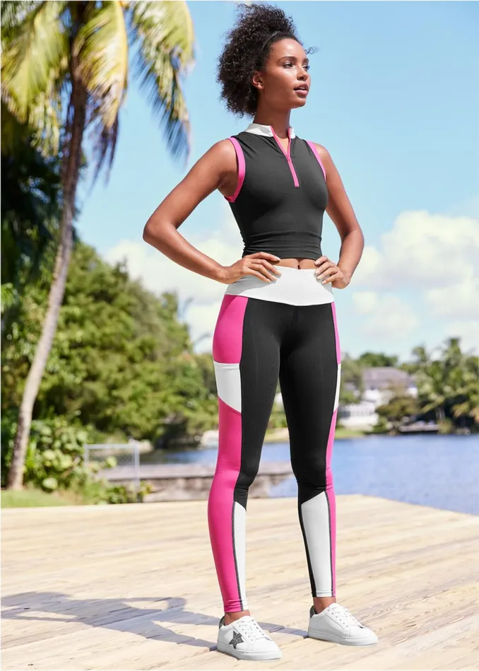 COLOR BLOCK PERFORMANCE SET Black Multi Women VENUS Activewear