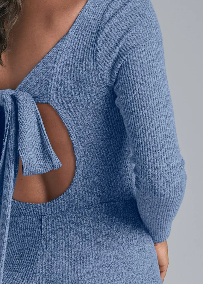 COZY BRUSHED RIB JUMPSUIT Blue Women VENUS Jumpsuits