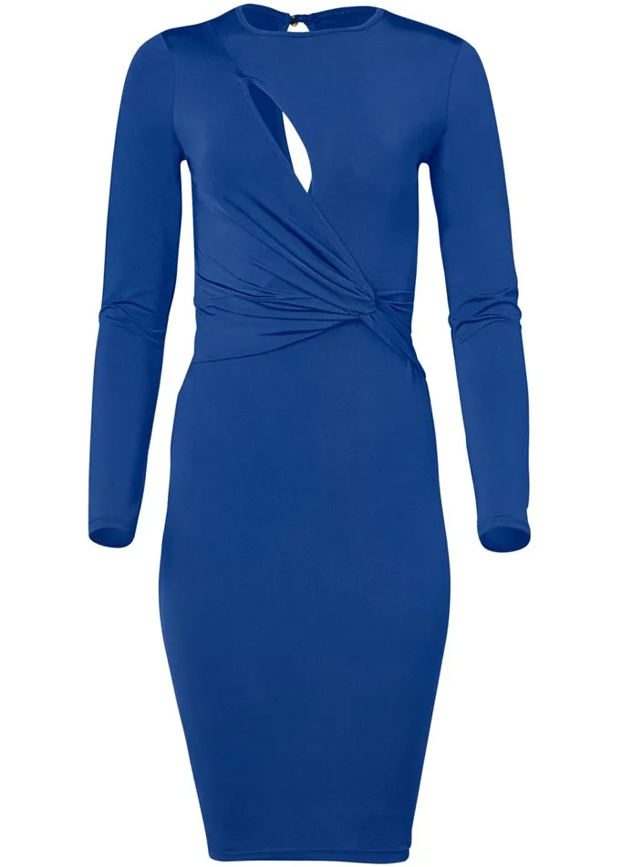 CUTOUT BODYCON MIDI DRESS Blue Women VENUS Bodycon Dresses