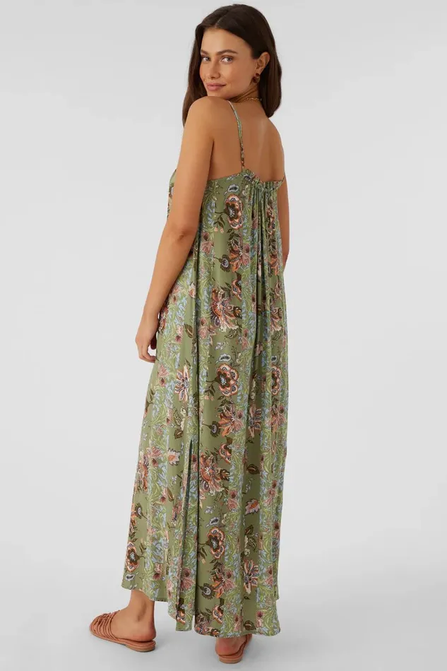 DANYKA WILLIAM PRINT MAXI DRESS Oil Green Women O039NEILL Clothing