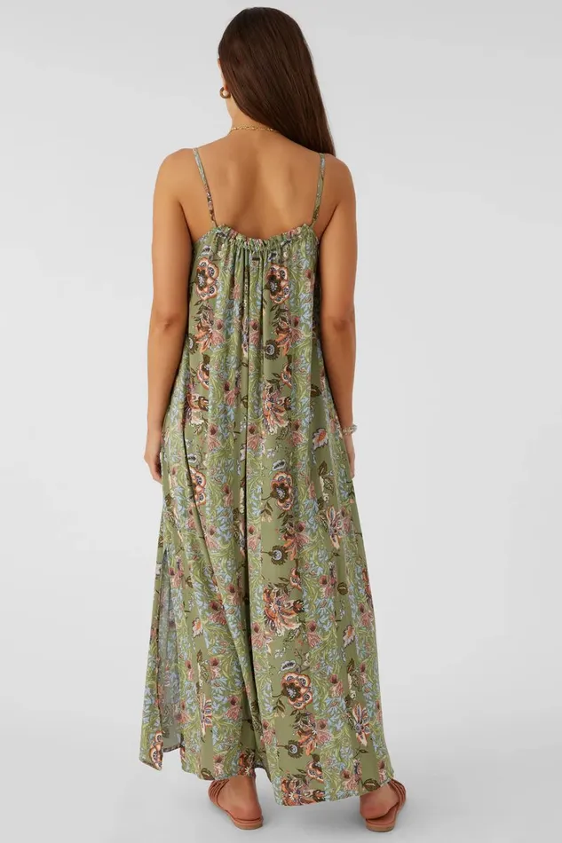 DANYKA WILLIAM PRINT MAXI DRESS Oil Green Women O039NEILL Clothing