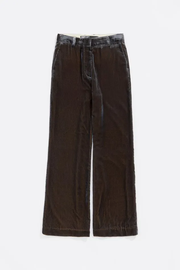 Dark Taupe Velvet Trousers Dark Taupe Women Bimba Y Lola Party