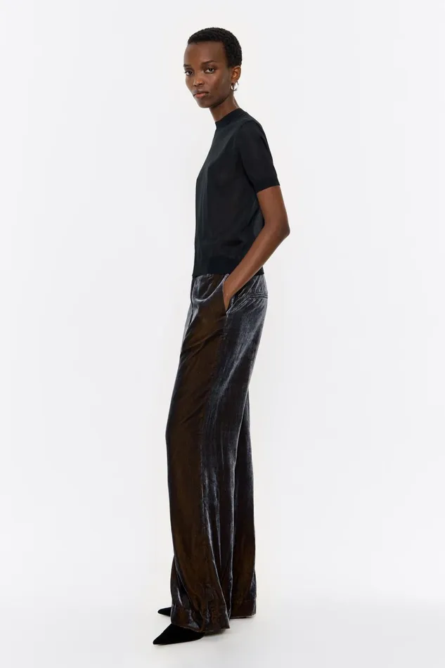 Dark Taupe Velvet Trousers Dark Taupe Women Bimba Y Lola Party Dark Taupe Velvet Trousers Dark Taupe Women Bimba Y Lola Party
