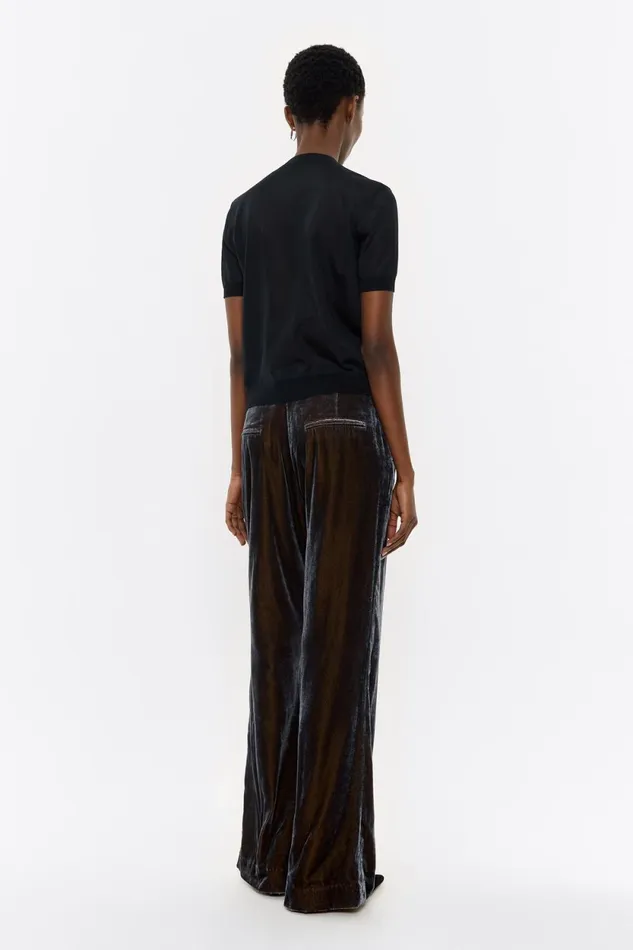 Dark Taupe Velvet Trousers Dark Taupe Women Bimba Y Lola Party Dark Taupe Velvet Trousers Dark Taupe Women Bimba Y Lola Party