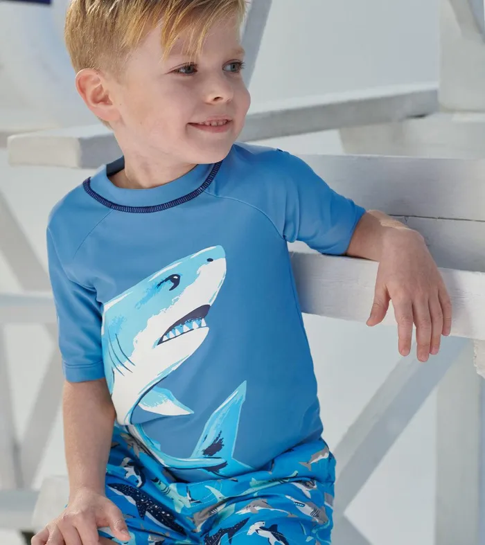 Deep Sea Shark Short Sleeve Rashguard Hatley