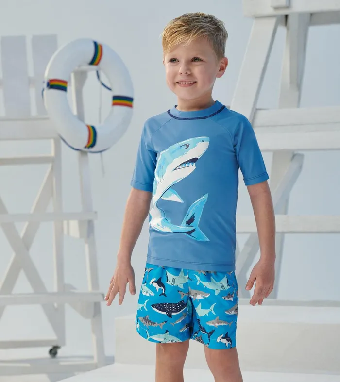 Deep Sea Shark Short Sleeve Rashguard Hatley