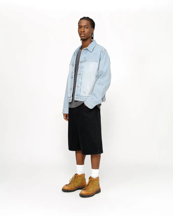 Denim MenWomen Stussy BIG OL039 SHORT DENIM Black Denim MenWomen Stussy BIG OL039 SHORT DENIM Black