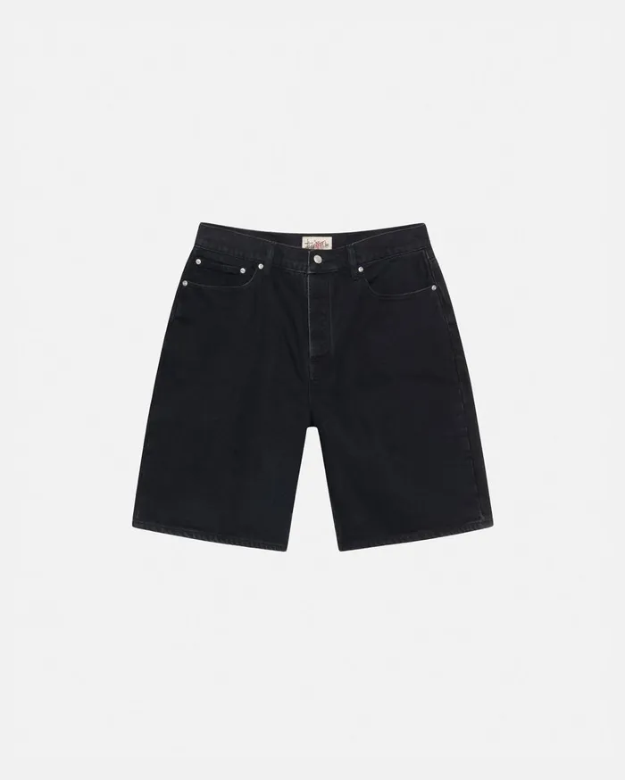 Denim MenWomen Stussy BIG OL039 SHORT DENIM Black Denim MenWomen Stussy BIG OL039 SHORT DENIM Black