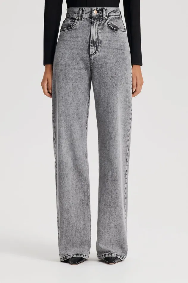 Denim Women Scanlan Theodore DENIM DRAPE LEG JEAN Charcoalg Denim Women Scanlan Theodore DENIM DRAPE LEG JEAN Charcoalg