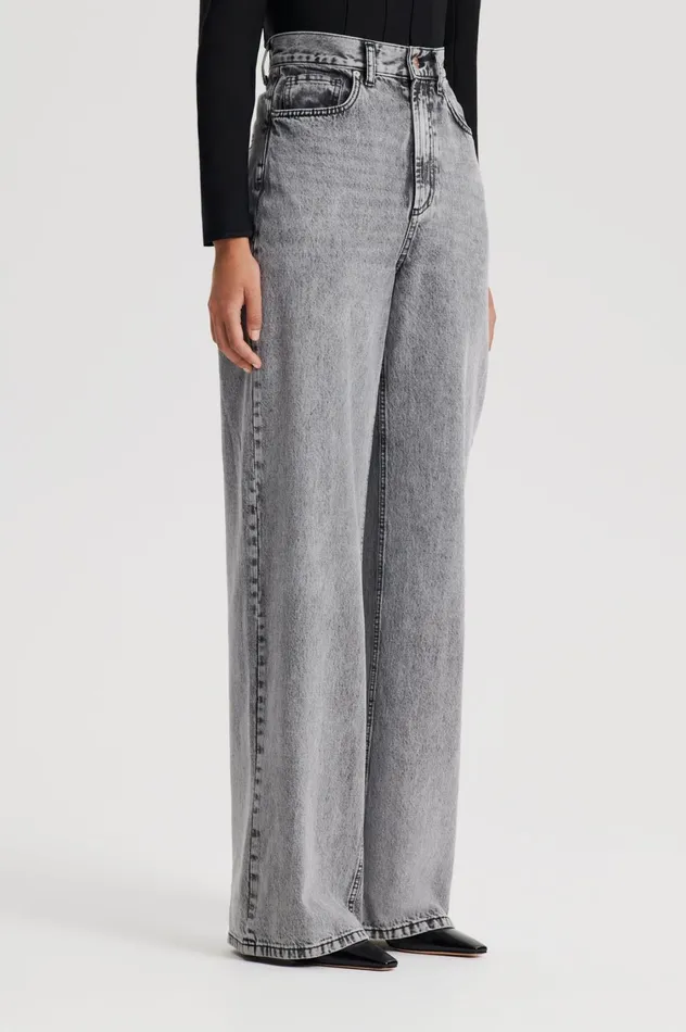 Denim Women Scanlan Theodore DENIM DRAPE LEG JEAN Charcoalg Denim Women Scanlan Theodore DENIM DRAPE LEG JEAN Charcoalg
