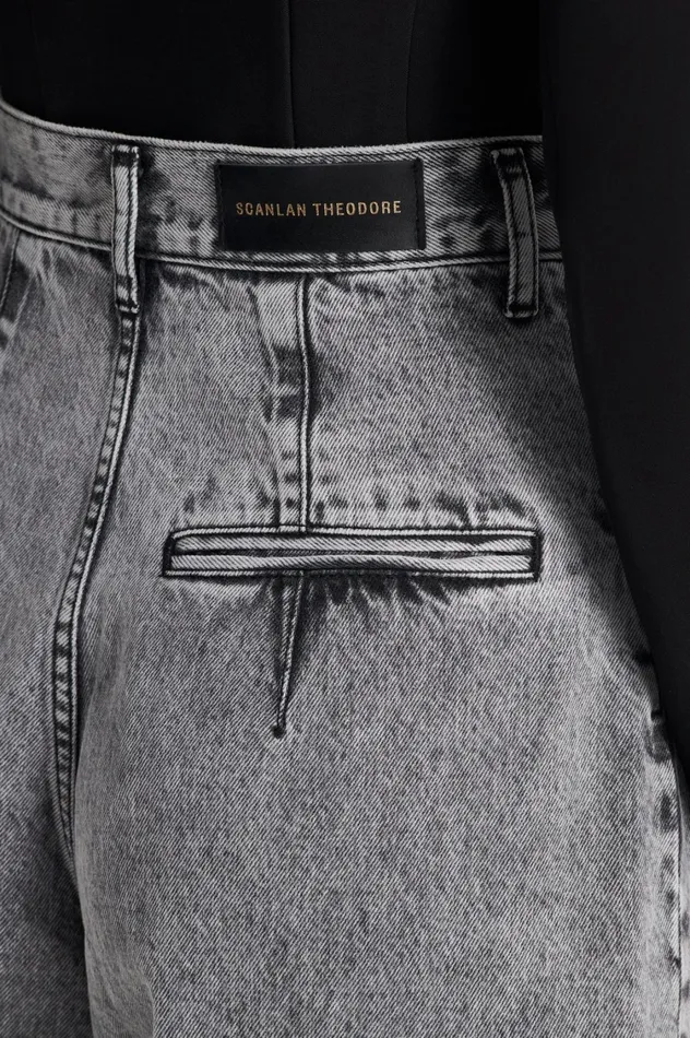 Denim Women Scanlan Theodore DENIM DRAPE LEG JEAN Charcoalg Denim Women Scanlan Theodore DENIM DRAPE LEG JEAN Charcoalg