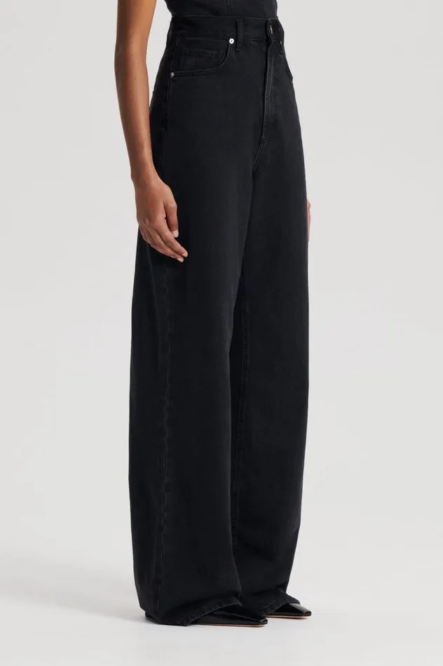 Denim Women Scanlan Theodore DENIM DRAPE LEG JEAN Washedblackg Denim Women Scanlan Theodore DENIM DRAPE LEG JEAN Washedblackg