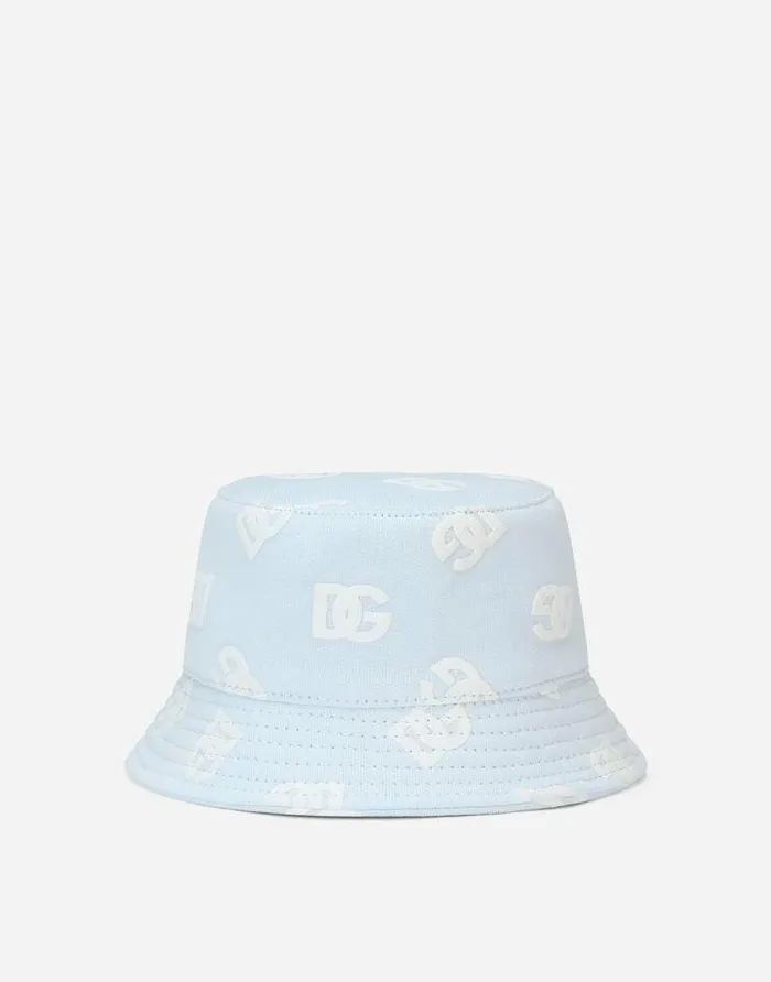 Dolce and Gabbana Accessories And Baby Carriers Children Bucket Hat With Allover DG Logo Print Grey Dolce and Gabbana Accessories And Baby Carriers Children Bucket Hat With Allover DG Logo Print Grey