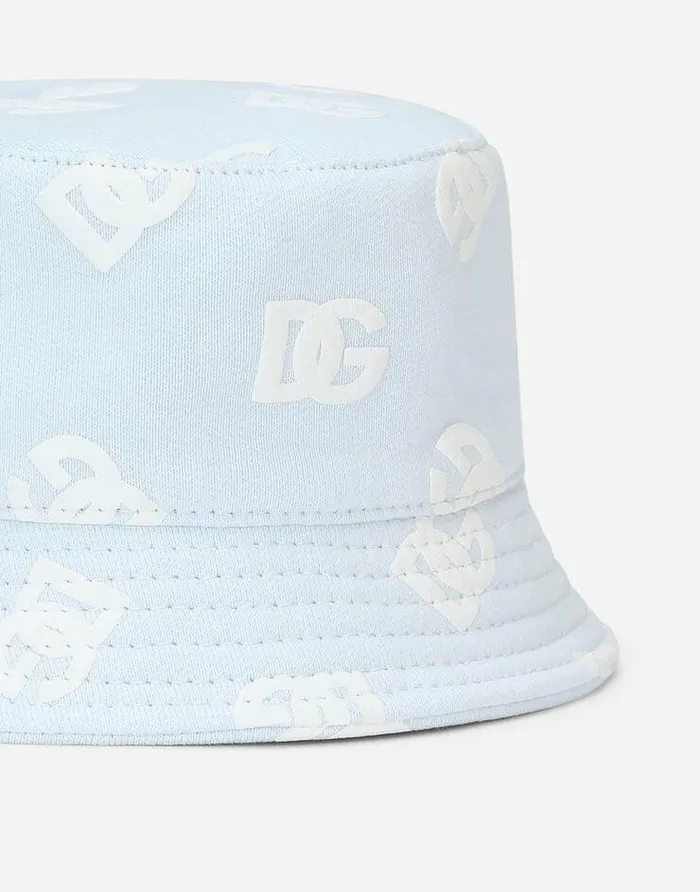 Dolce and Gabbana Accessories And Baby Carriers Children Bucket Hat With Allover DG Logo Print Grey Dolce and Gabbana Accessories And Baby Carriers Children Bucket Hat With Allover DG Logo Print Grey