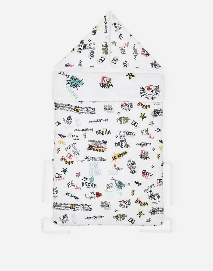 Dolce and Gabbana Accessories And Baby Carriers Children Jersey Sleep Sack With DG Rock Print Multicolor Dolce and Gabbana Accessories And Baby Carriers Children Jersey Sleep Sack With DG Rock Print Multicolor