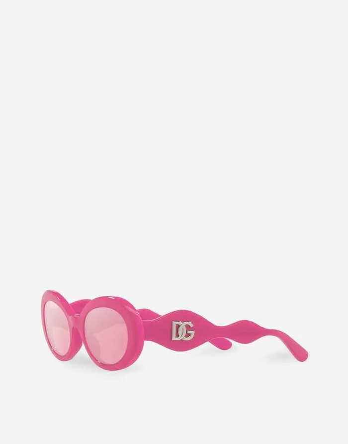 Dolce and Gabbana Accessories Children DG Crossed Sunglasses Fuchsia Dolce and Gabbana Accessories Children DG Crossed Sunglasses Fuchsia