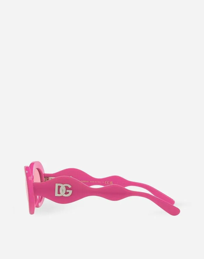 Dolce and Gabbana Accessories Children DG Crossed Sunglasses Fuchsia Dolce and Gabbana Accessories Children DG Crossed Sunglasses Fuchsia