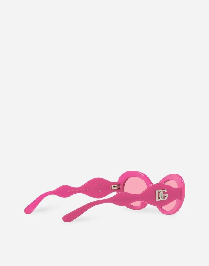 Dolce and Gabbana Accessories Children DG Crossed Sunglasses Fuchsia Dolce and Gabbana Accessories Children DG Crossed Sunglasses Fuchsia