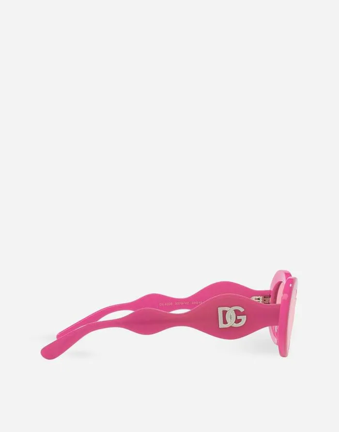 Dolce and Gabbana Accessories Children DG Crossed Sunglasses Fuchsia Dolce and Gabbana Accessories Children DG Crossed Sunglasses Fuchsia