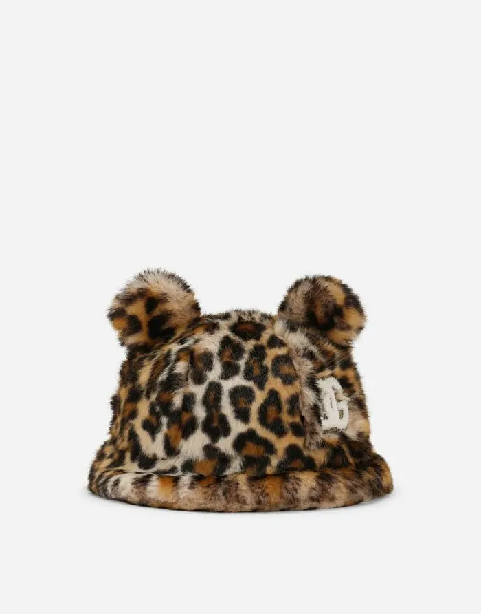 Dolce and Gabbana Accessories Children Faux Fur Bucket Hat Multicolor