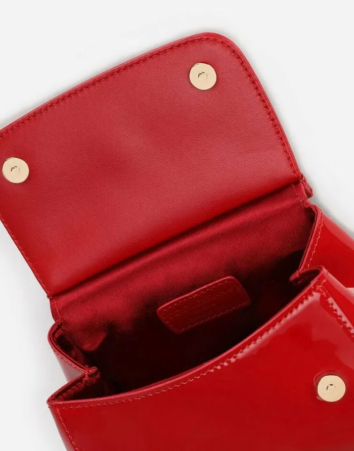 Dolce and Gabbana Accessories Children Patent Leather Mini Sicily Bag Red Dolce and Gabbana Accessories Children Patent Leather Mini Sicily Bag Red