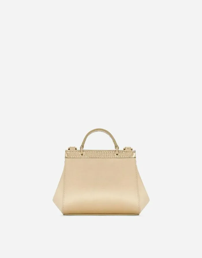 Dolce and Gabbana Accessories Children Satin Mini Sicily Handbag Gold Dolce and Gabbana Accessories Children Satin Mini Sicily Handbag Gold