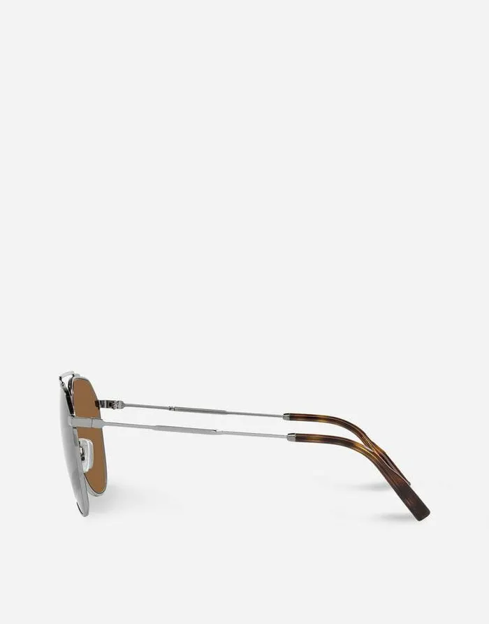 Dolce and Gabbana ADV Campaign Men Diagonal Cut Sunglasses Gun Metal Dolce and Gabbana ADV Campaign Men Diagonal Cut Sunglasses Gun Metal