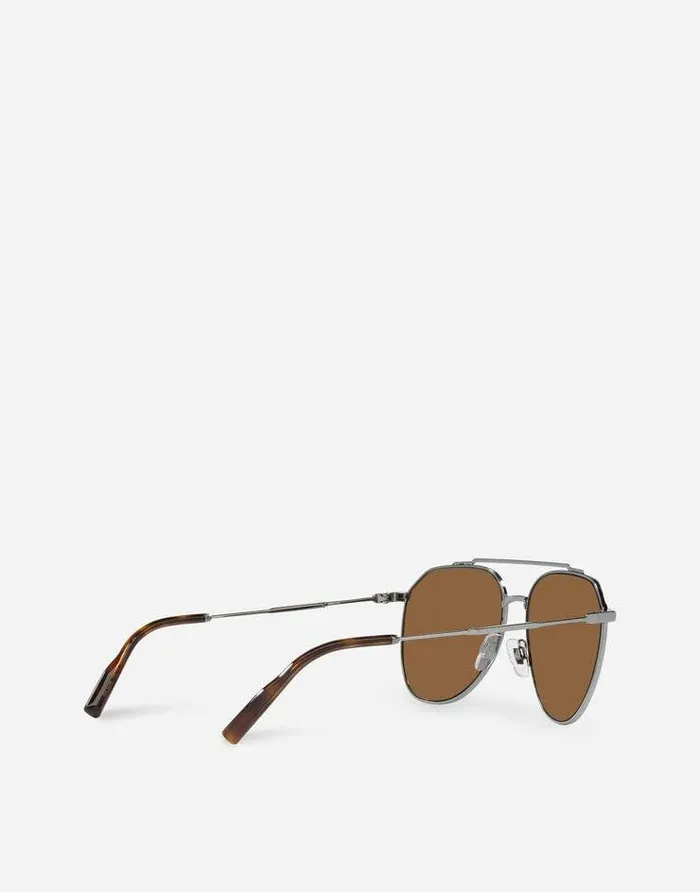 Dolce and Gabbana ADV Campaign Men Diagonal Cut Sunglasses Gun Metal Dolce and Gabbana ADV Campaign Men Diagonal Cut Sunglasses Gun Metal
