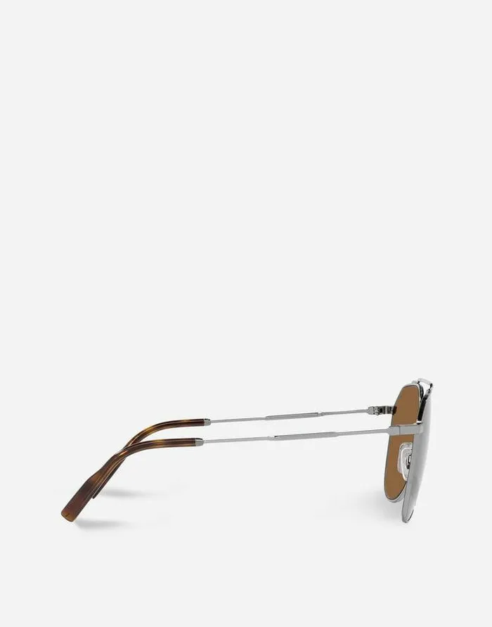 Dolce and Gabbana ADV Campaign Men Diagonal Cut Sunglasses Gun Metal Dolce and Gabbana ADV Campaign Men Diagonal Cut Sunglasses Gun Metal