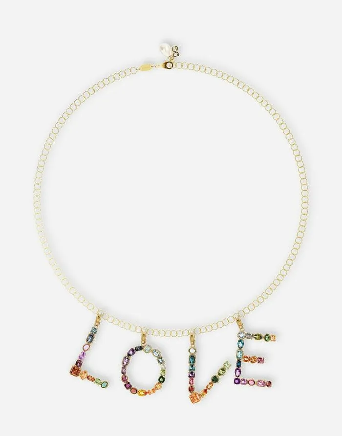 Dolce and Gabbana Alphabet Collection Women Rainbow Alphabet I 18 Kt Yellow Gold Charm With Multicolor Fine Gems Gold Dolce and Gabbana Alphabet Collection Women Rainbow Alphabet I 18 Kt Yellow Gold Charm With Multicolor Fine Gems Gold