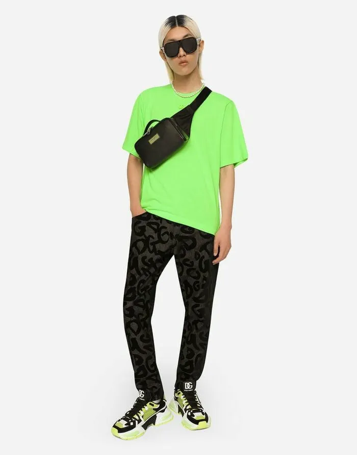 Dolce and Gabbana Backpacks And Fanny Packs Men Grainy Calfskin Belt Bag Black