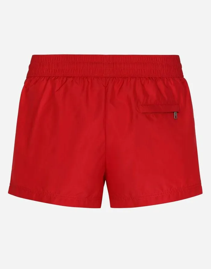 Dolce and Gabbana Beachwear Men Short Swim Trunks With Branded Tag Bordeaux Dolce and Gabbana Beachwear Men Short Swim Trunks With Branded Tag Bordeaux