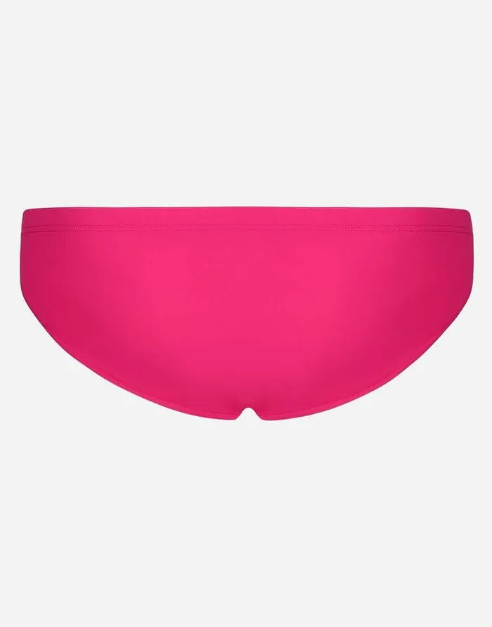 Dolce and Gabbana Beachwear Men Swim Briefs With DG Patch Fuchsia Dolce and Gabbana Beachwear Men Swim Briefs With DG Patch Fuchsia