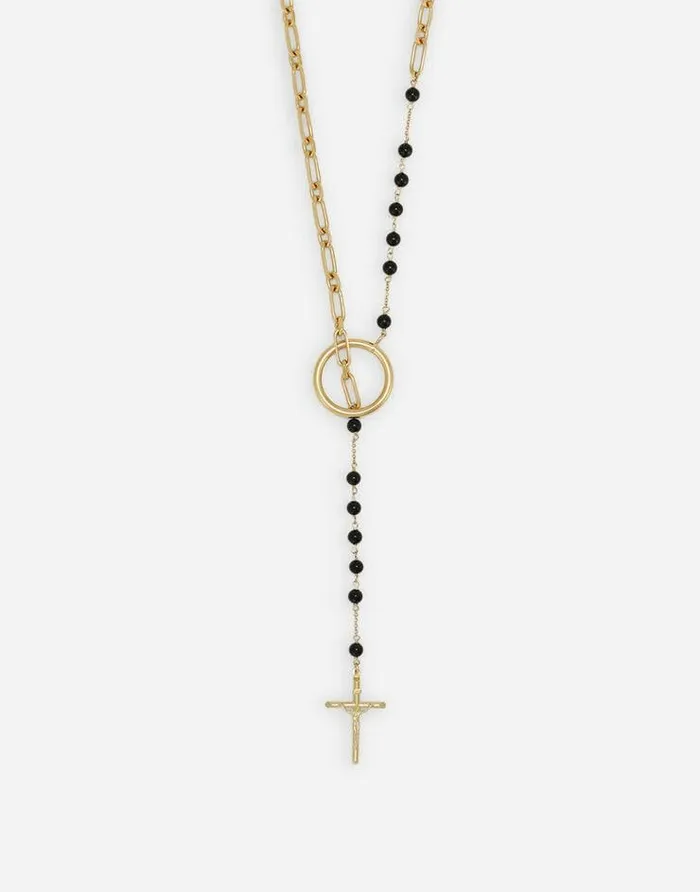 Dolce and Gabbana Bijoux Men Rosary Necklace Gold Dolce and Gabbana Bijoux Men Rosary Necklace Gold