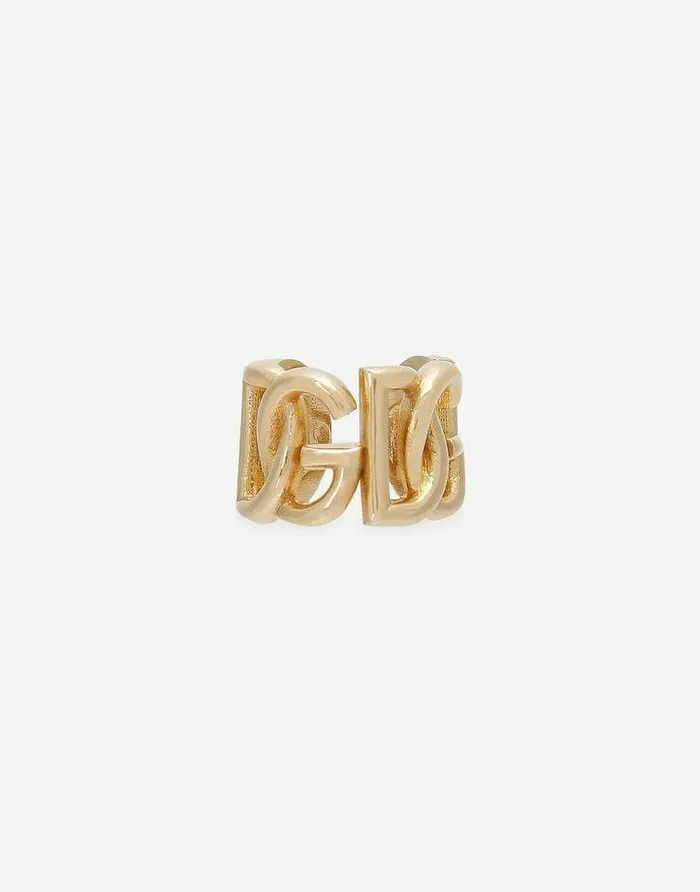 Dolce and Gabbana Bijoux Women Ear Cuff Earrings With DG Logo Gold