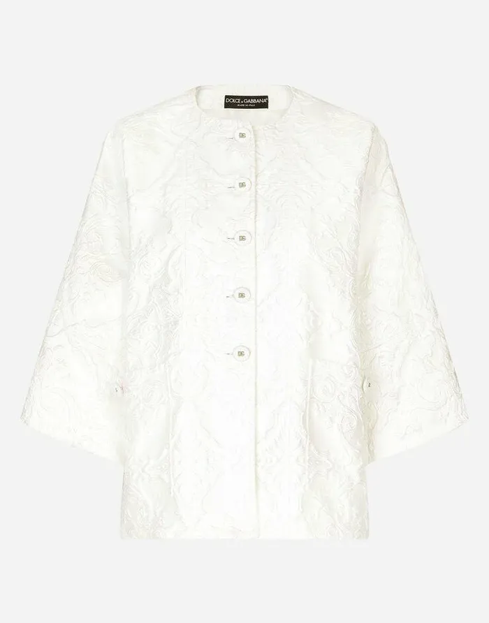 Dolce and Gabbana Blazers Women Brocade Jacket White