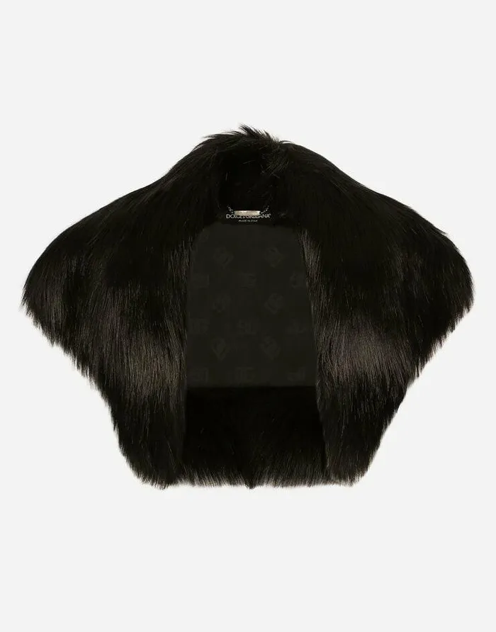 Dolce and Gabbana Blazers Women Faux Fur Shrug Black