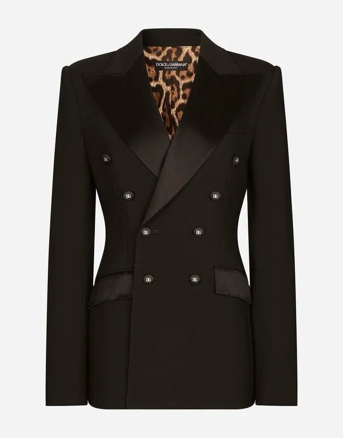 Dolce and Gabbana Blazers Women Satin And Duchesse Tuxedo Jacket Black