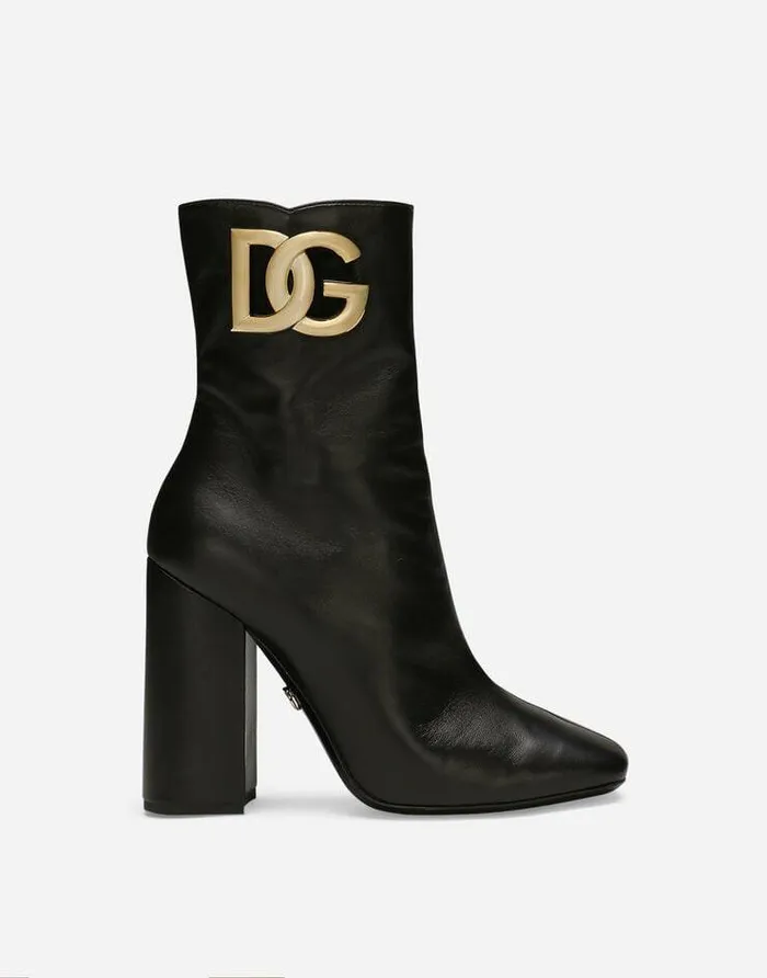 Dolce and Gabbana Boots And Booties Women Nappa Leather Ankle Boots Black
