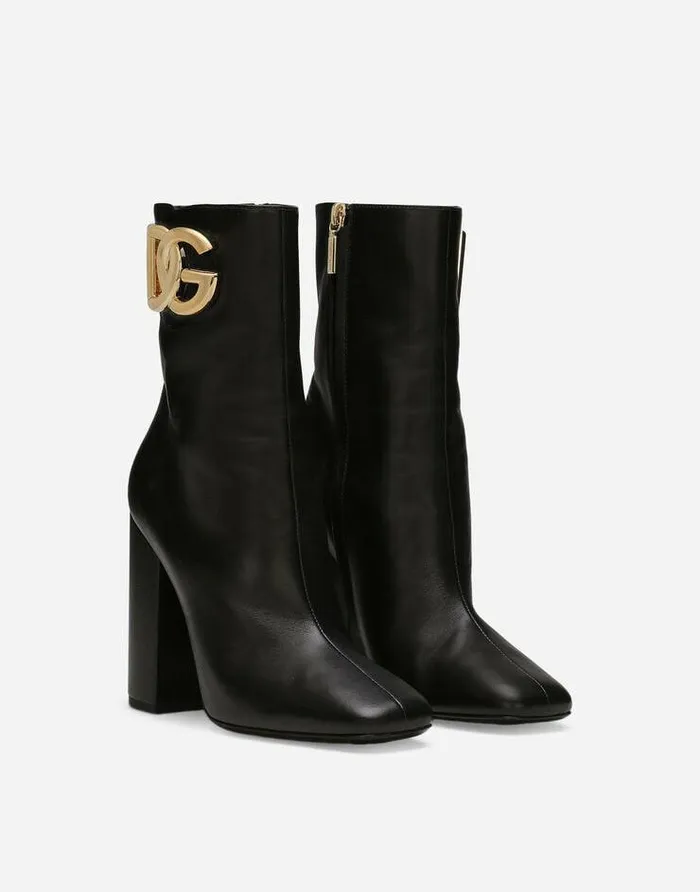 Dolce and Gabbana Boots And Booties Women Nappa Leather Ankle Boots Black Dolce and Gabbana Boots And Booties Women Nappa Leather Ankle Boots Black