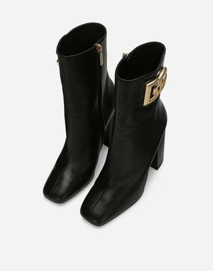 Dolce and Gabbana Boots And Booties Women Nappa Leather Ankle Boots Black Dolce and Gabbana Boots And Booties Women Nappa Leather Ankle Boots Black