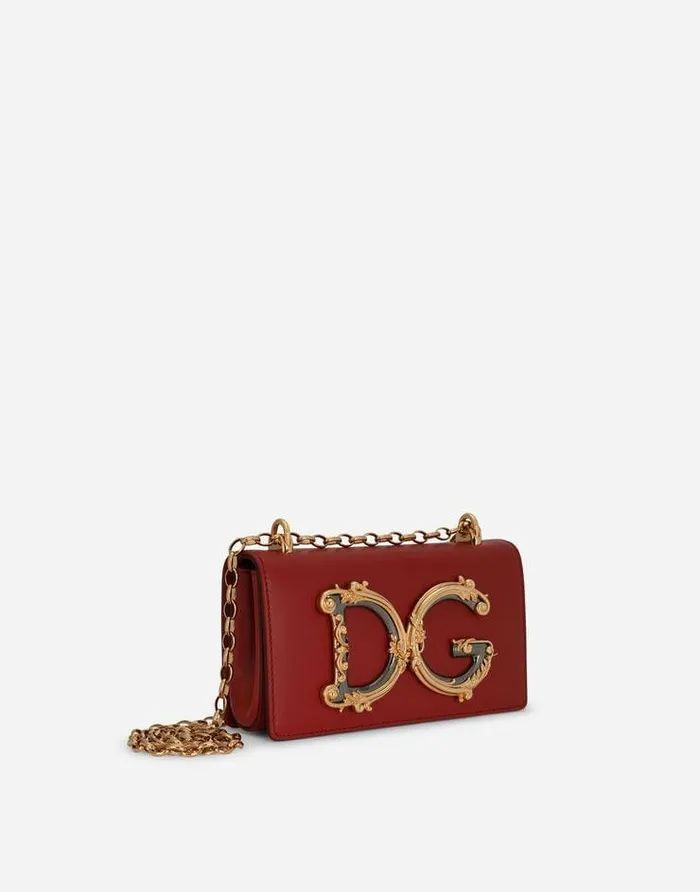 Dolce and Gabbana Clutches Mini And Micro Bags Women Calfskin DG Girls Phone Bag Red Dolce and Gabbana Clutches Mini And Micro Bags Women Calfskin DG Girls Phone Bag Red