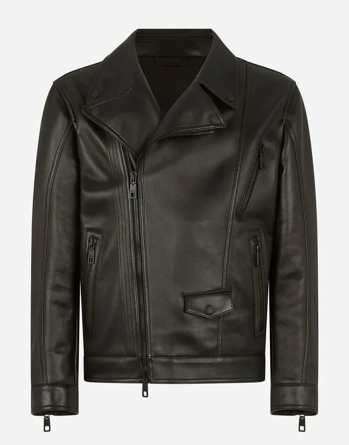 Dolce and Gabbana Coats And Jackets Men Lambskin Jacket Multicolor