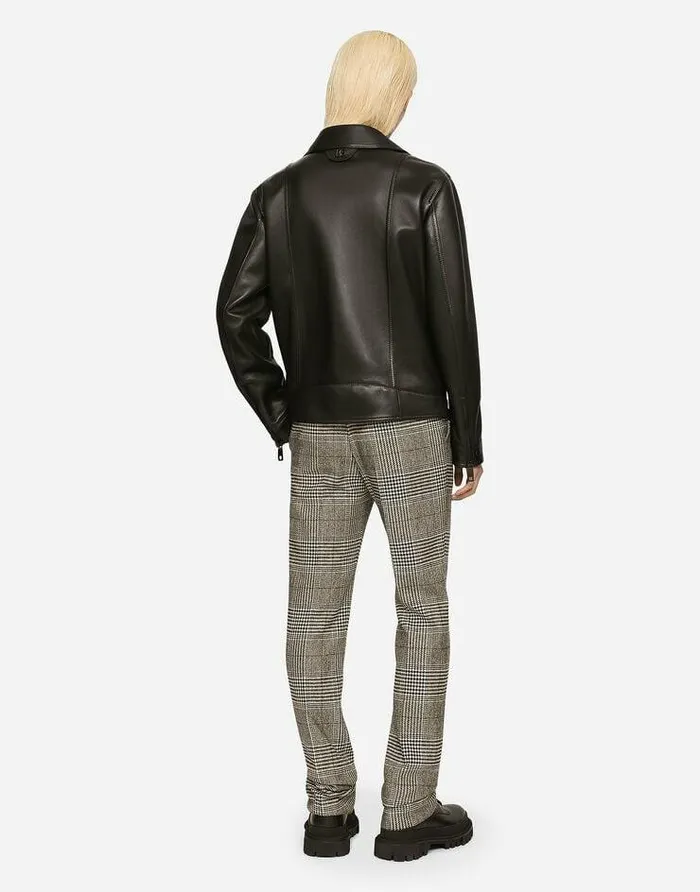 Dolce and Gabbana Coats And Jackets Men Lambskin Jacket Multicolor