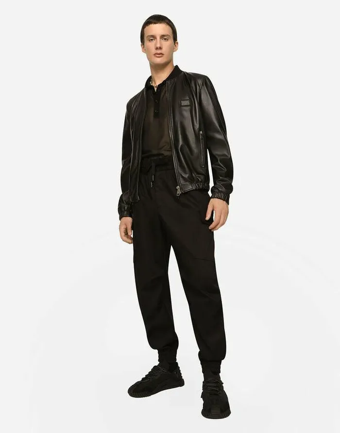 Dolce and Gabbana Coats And Jackets Men Leather Jacket With Branded Tag Black Dolce and Gabbana Coats And Jackets Men Leather Jacket With Branded Tag Black