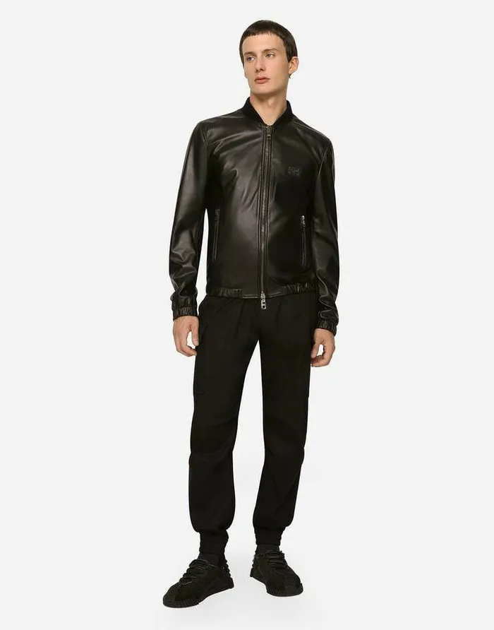 Dolce and Gabbana Coats And Jackets Men Leather Jacket With Branded Tag Black Dolce and Gabbana Coats And Jackets Men Leather Jacket With Branded Tag Black
